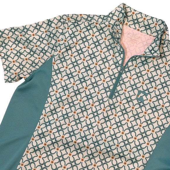 Riding Sport Tops - Riding Sport Dover Saddlery Airflow 1/4 Zip Print Short Sleeve Riding Shirt- MED